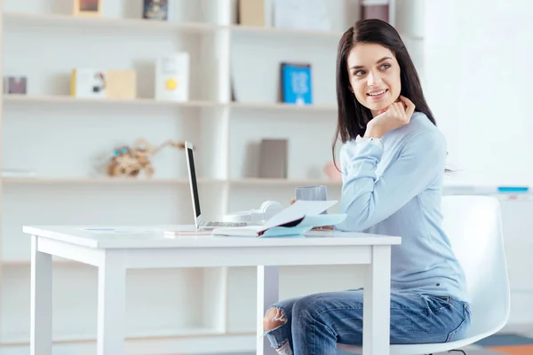 Appealing female student preparing for exams — Stock Photo, Image