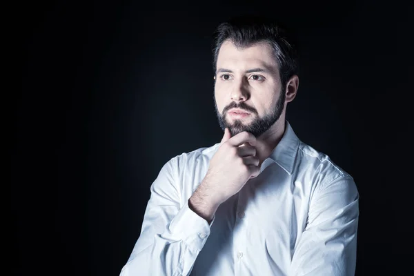 Serious smart man focusing on his thoughts — Stock Photo, Image