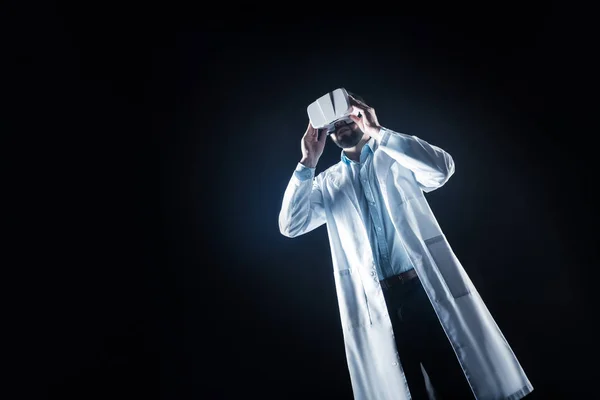 Handsome positive scientist looking into 3d glasses — Stock Photo, Image