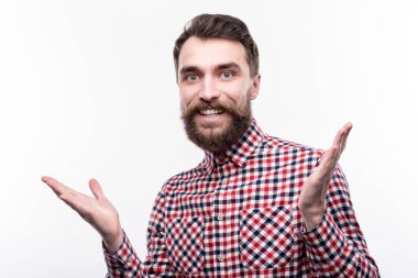 Hoş bir sürpriz arıyor hoş sakallı adam