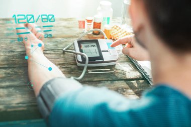 Sonuç gösterilen yararlı tıbbi tonometer.