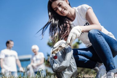 Plastik bir torbanın seçici odak