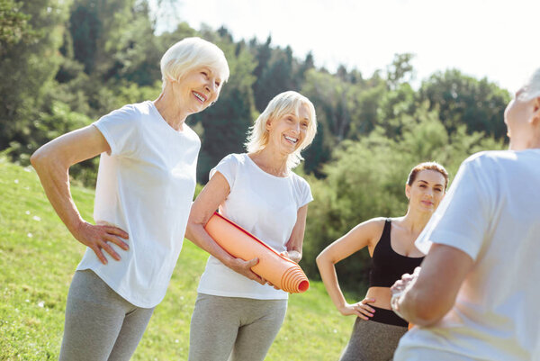 Happy joyful women being in a great mood