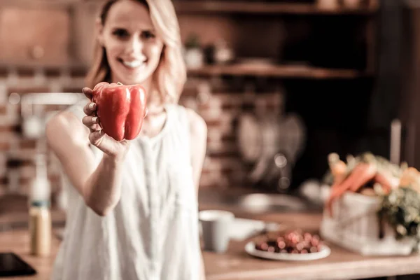 Selectieve aandacht voor een lekkere zoete peper — Stockfoto