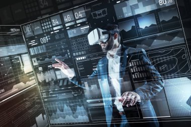 Sanal gerçeklik gözlük takan etkilendim duygu akıllı programcı