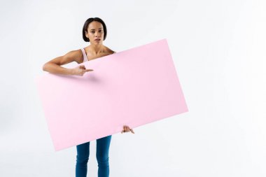 Poster işaret hoş genç kadın