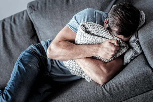 Cheerless unhappy man crying — Stock Photo, Image