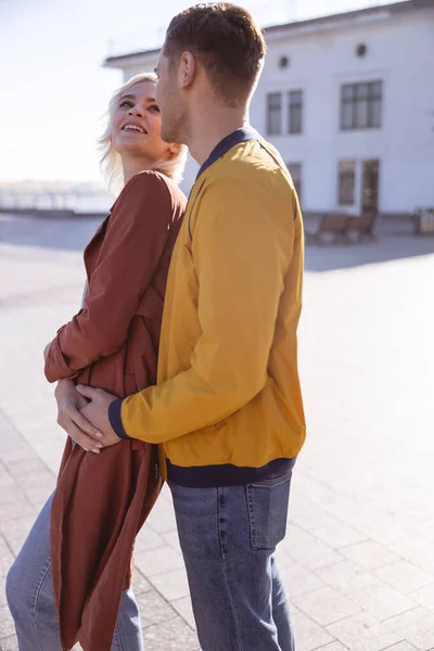 Pretty woman spending morning with her beloved man — Stock Photo, Image