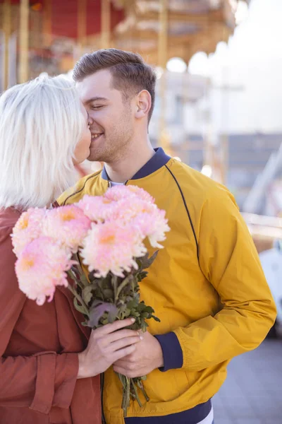 Loving couple meeting before their new date — Stock Photo, Image