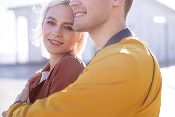 Happy cute woman dating her beloved man — Stock Photo, Image