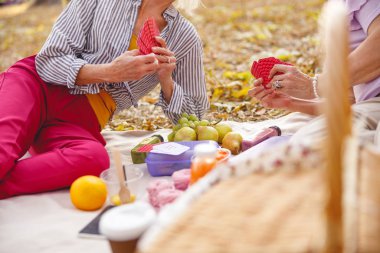 Arkadaşlar parkta dinleniyor.