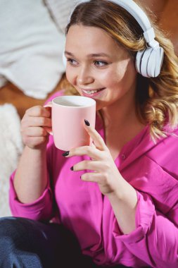Portrait of cute girl that drinking tea