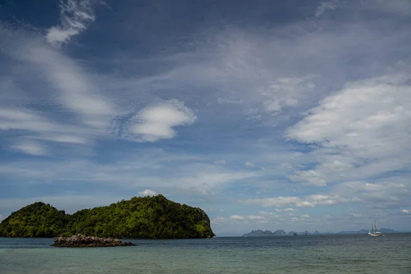 Natura tropicale rappresentata su foto di paesaggio — Foto Stock