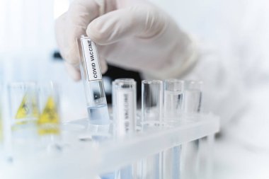 Competent scientist working at COVID vaccine in lab