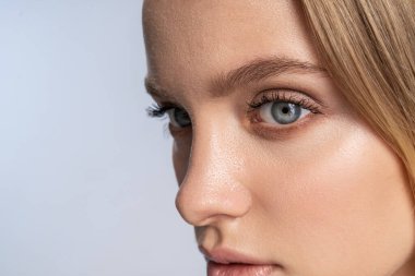 Lovely Caucasian woman with a distant look