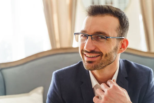 Cheerful male looking in front of him — Stock Photo, Image