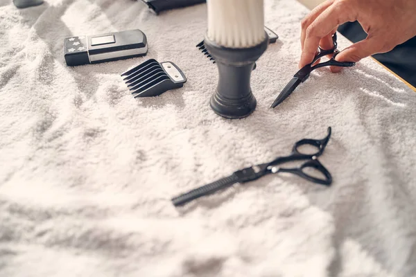 Set of different tools used by a hairdresser — Stock Photo, Image