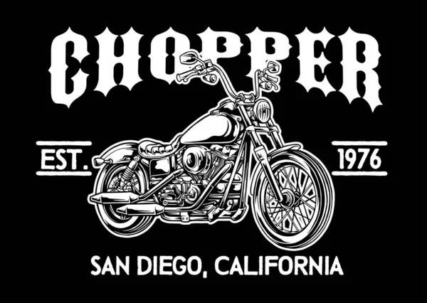 Chopper motorcykel emblem vektor illustration — Stock vektor