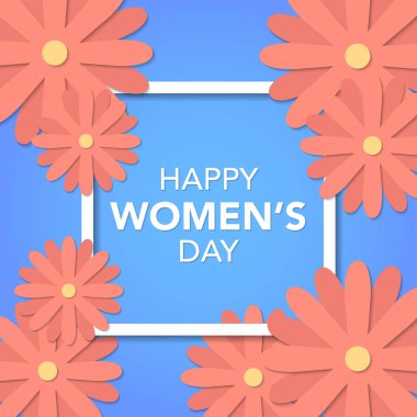 Stok vektörü Uluslararası Kadınlar Günü kağıt kesme biçimi, kart, poster, broşür ve diğer kullanıcılar için çiçek arkaplan şablonları