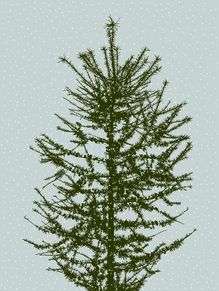 Silhouet van een fir-tree — Stockvector