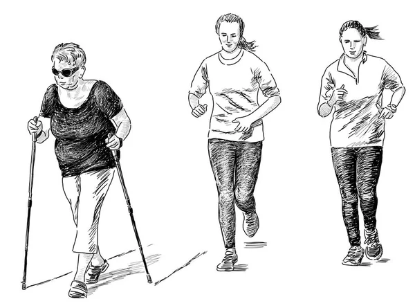 Lidé na procházce wellness — Stock fotografie