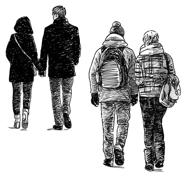 Ручные рисунки ходячей молодежи — стоковое фото