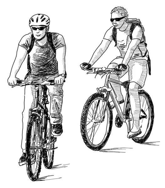 Homens andando de bicicleta — Fotografia de Stock
