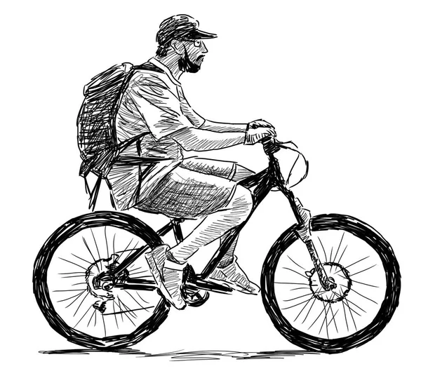 Persoon rijden op een fiets — Stockfoto