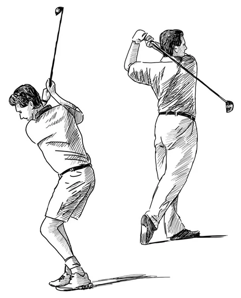 草绘的高尔夫球选手 — 图库照片