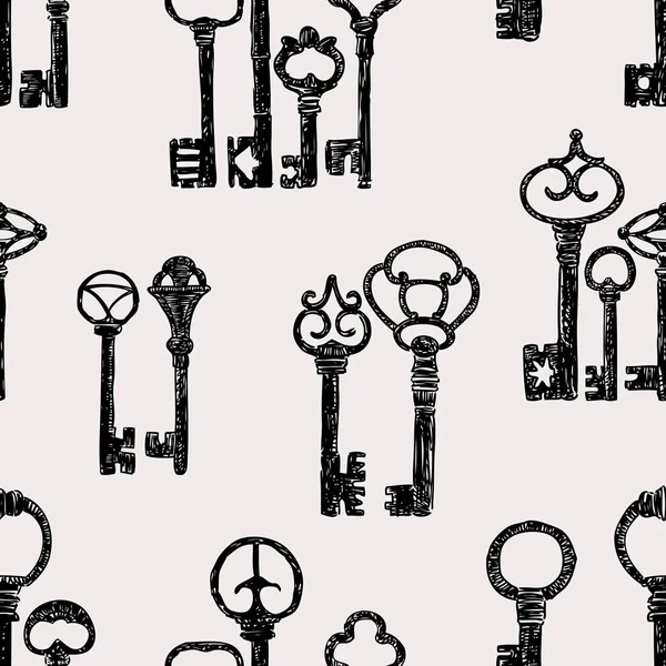 Patroon van de vintage sleutels — Stockvector
