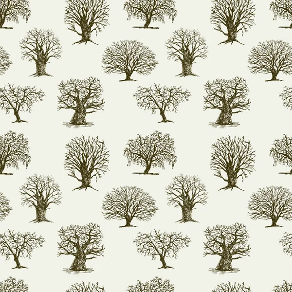 Silhouetten der verschiedenen Bäume — Stockvektor
