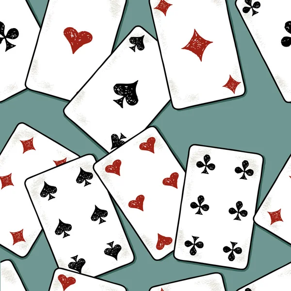 Muster der gezogenen Spielkarten — Stockvektor