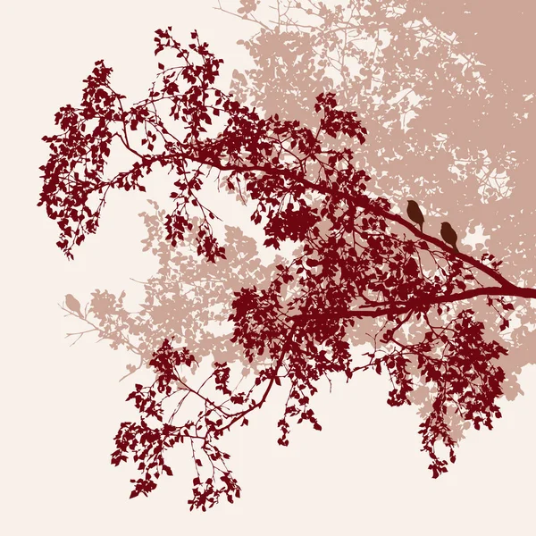 Ramas de árboles en el bosque otoñal — Archivo Imágenes Vectoriales