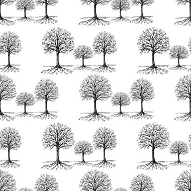 Ağaçlar siluetleri paterni