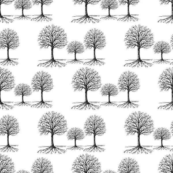 Pattern Trees Silhouettes — Stock Vector