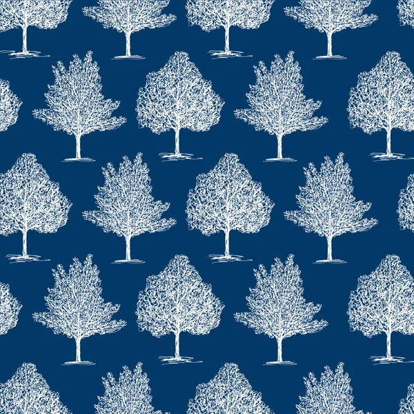 Seamles Background Frozen Trees — Stock Vector