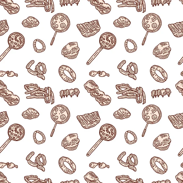 Pattern Meat Products — Stock Vector