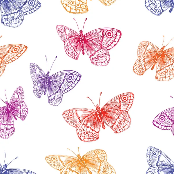Muster Der Fliegenden Schmetterlinge — Stockvektor