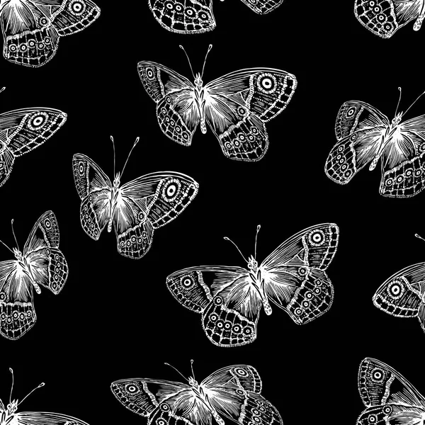 Nahtloser Hintergrund Der Fliegenden Schmetterlinge — Stockvektor