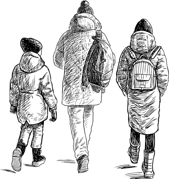 Yürüyüşe Gençler Arkadaş — Stok Vektör