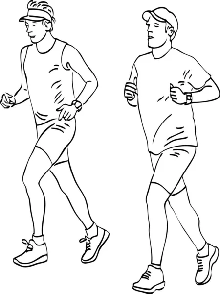 年轻市民慢跑的矢量图像 — 图库矢量图片
