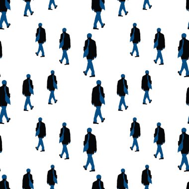 Siluetlerin kusursuz arkaplanı sıradan vatandaşlar sırada yürüyor