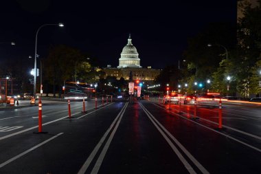 Gece saat görünümü Capitol Binası, Washington Dc, Amerika Birleşik Devletleri başkenti ve Pennsylvania Avenue