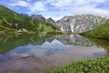 Japonya Alps of Chubu Sangaku Milli Parkı, bir gün tren yolculuğu Tokyo ve kayak ve kış ve hiking ve yaz aylarında tırmanma snowboard için popüler bir yer.