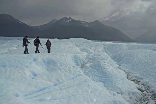 Patagonia Argentyna Lutego 2008 Lodowiec Trekking Jako Tych Pieszych Robią — Zdjęcie stockowe