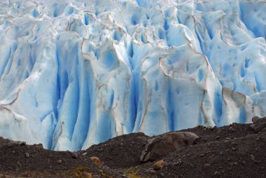Buzul dağ manzarası Perito Moreno Buzulu Patagonya Arjantin çevresinde