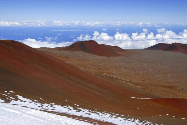 Sable Rouge Volcan Mauna Kea Une Montagne Populaire Pour Randonnée — Photo