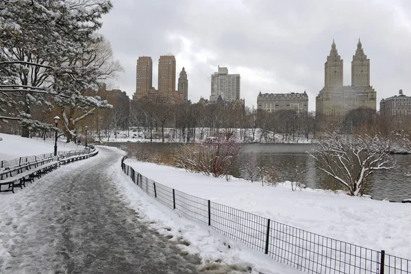 Snow Scen Central Park New York — Stockfoto