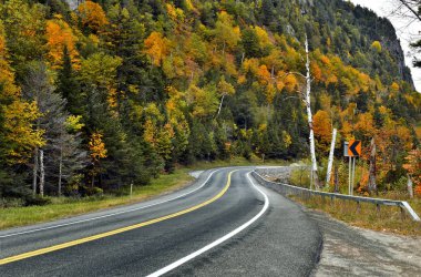 Adirondack Dağları, New York Eyaleti 'ndeki Sonbahar yeşilliğinin canlı renkleri