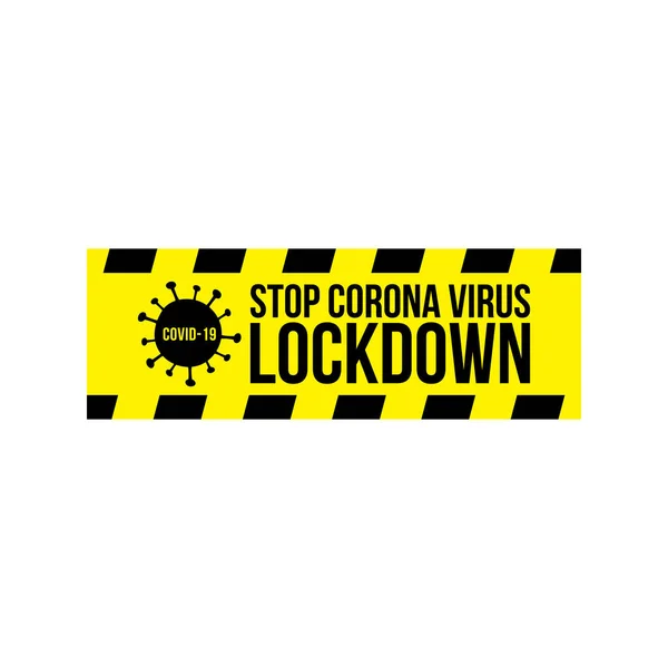 Lockdown Stop Covid Corona Virus — Stock Vector